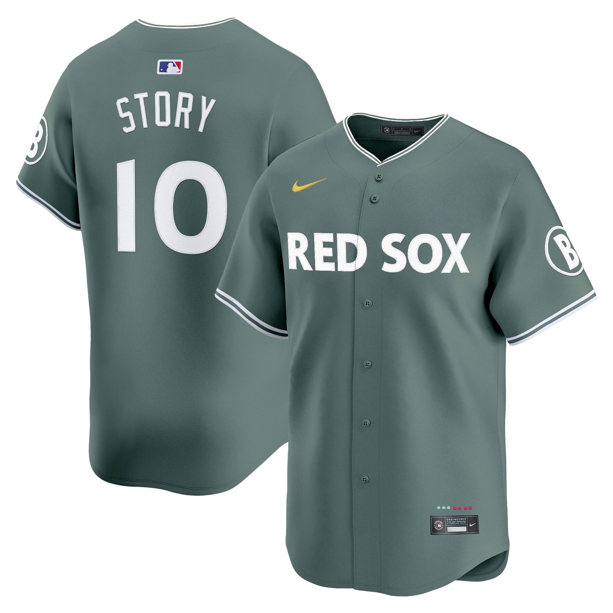 Men Boston Red Sox 10 Story Green Nike 2025 City Connect Vapor Premier Limited MLB Jersey